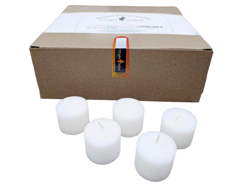 D'light Online Unscented Votive Candles - Small Candles for Synagogues  Churches  Baby Shower  Home Decoration  Restaurants and Weddings (White  8 Hour - Set of 72) - Image 1